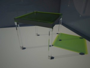 lucite card table Modèle 3D