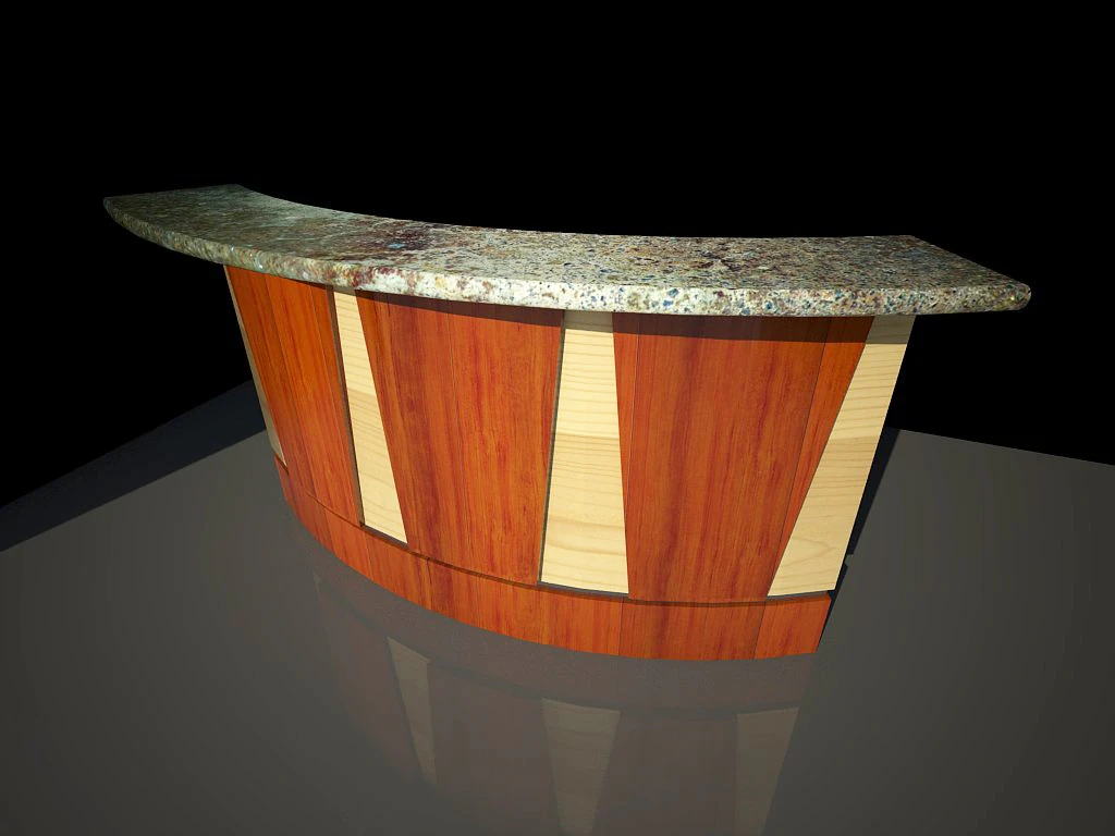 reception desk 2 3D Model .c4d .max .obj .3ds .fbx .stl .blend