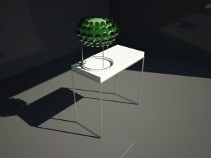 side table with lamp 1 3D-Modell