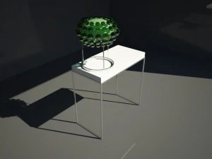 램프 1이 있는 사이드 테이블 3D 모델