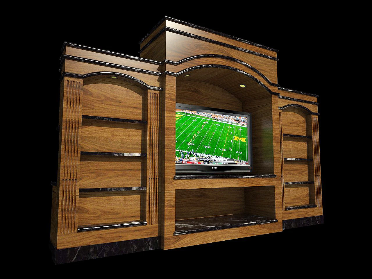 wall unit 1 3D Model .c4d .max .obj .3ds .fbx .stl .blend 