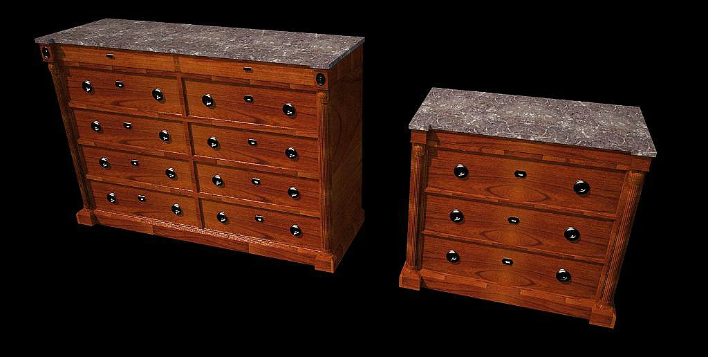 dresser set 1 3D Model .c4d .max .obj .3ds .fbx .stl .blend 