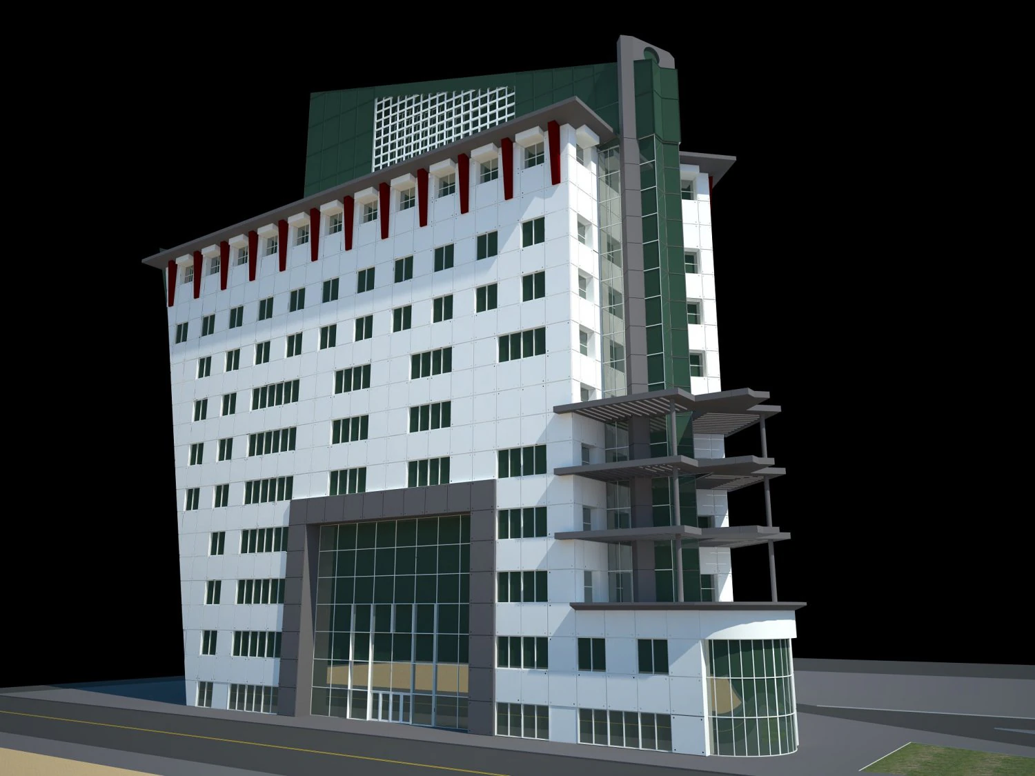 office building 2 3D Model .c4d .max .obj .3ds .fbx .stl .blend 