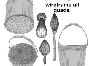 grease bucket and brushobfbx 3D Model