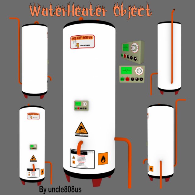 water heater object 3D 모델 .c4d .max .obj .3ds .fbx .stl .blend 