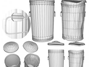 garbage cans fbx and object 3D Model