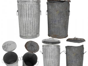 garbage cans fbx and object 3D Model