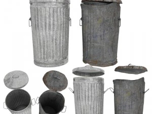 garbage cans fbx and object 3D Model