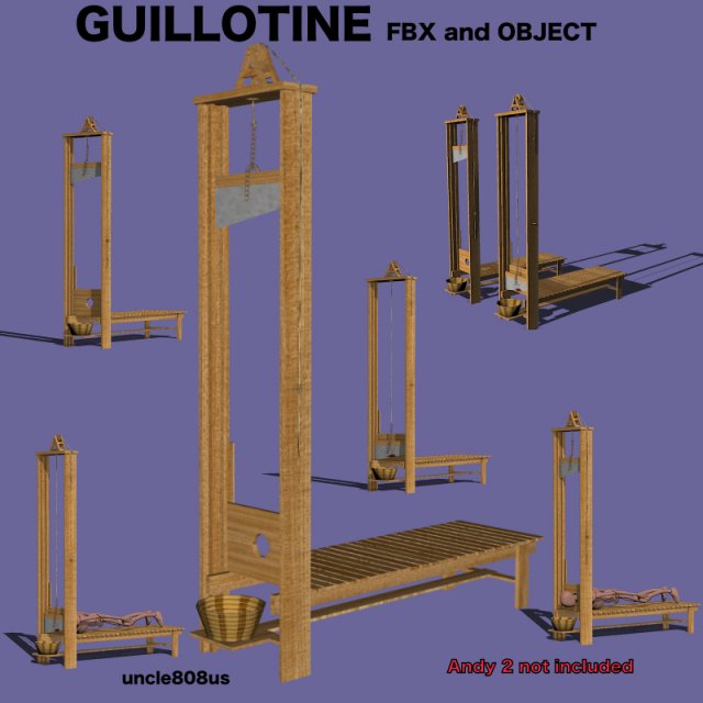 guillotine fbx obj 3D Model .c4d .max .obj .3ds .fbx .stl .blend 