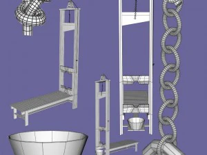 guillotine fbx obj 3D Model