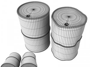 industrial barrels fbx and obj 3D Model