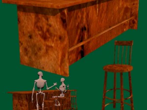 bar and stool fbx and obj 3D Model