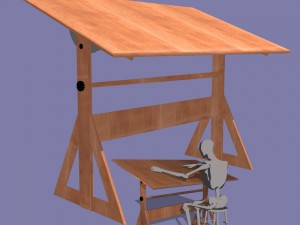 drafting table fbx obj 3D Model