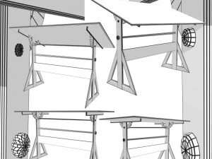 drafting table fbx obj 3D Model