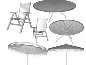 patio set fbx obj Model 3D