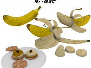 banana snack fbx obj 3D Model