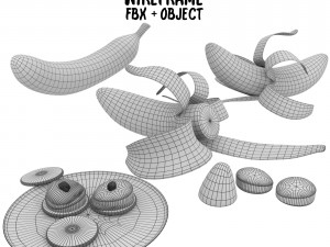 banana snack fbx obj Modello 3D