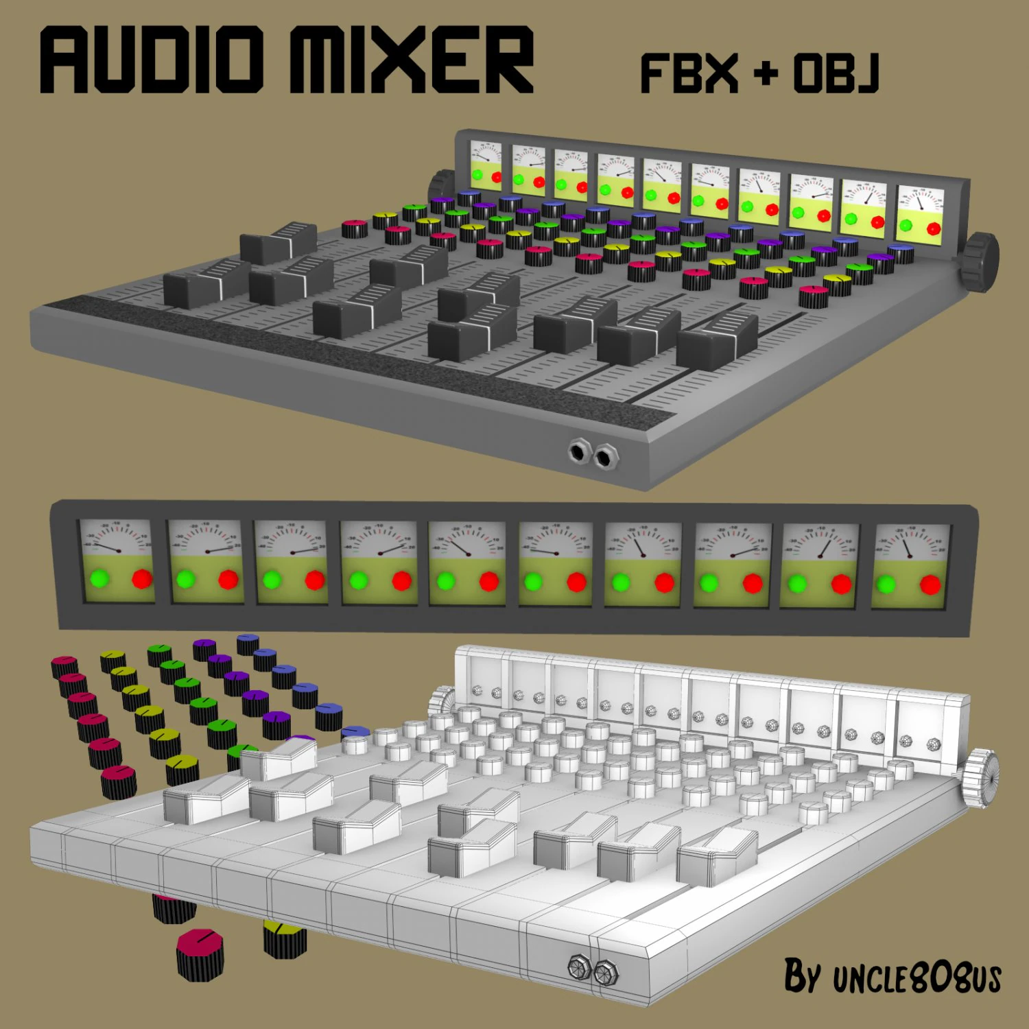 audio mixer fbxobj 3D Model .c4d .max .obj .3ds .fbx .stl .blend 