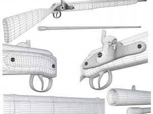 cap-n-ball rifle fbx obj 3D 模型