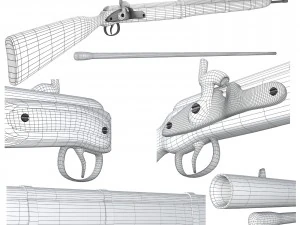 cap-n-ball rifle fbx obj 3D Model