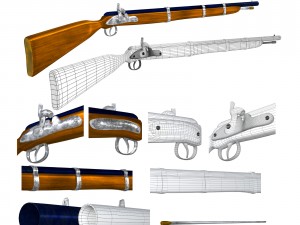 cap-n-ball rifle fbx obj 3D 模型