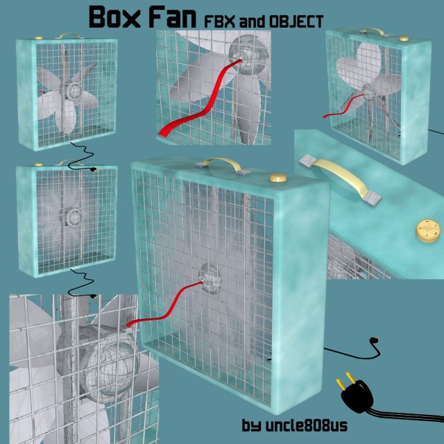 box fan fbx obj 3D Модель .c4d .max .obj .3ds .fbx .stl .blend 