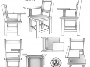 school desk fbxobj 3D Model