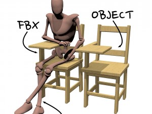 school desk fbxobj Modèle 3D
