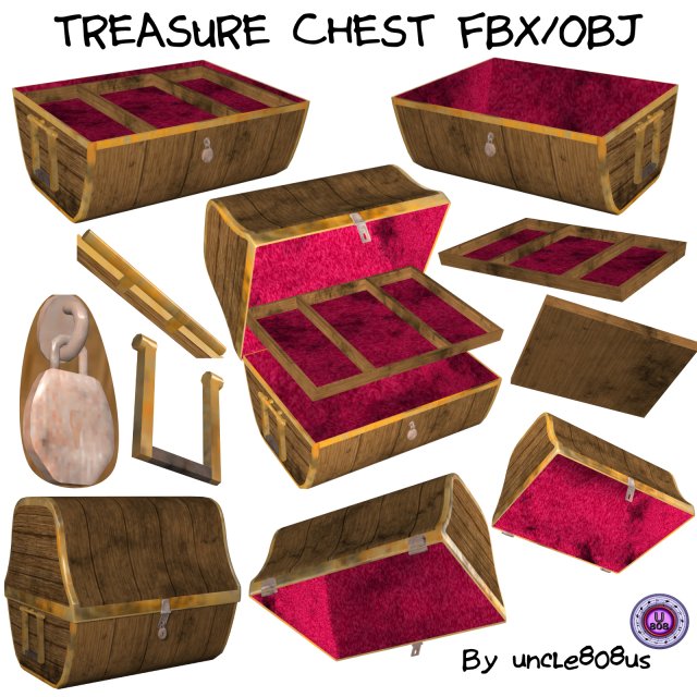 treasure chest fbx obj 3D Modell .c4d .max .obj .3ds .fbx .stl .blend