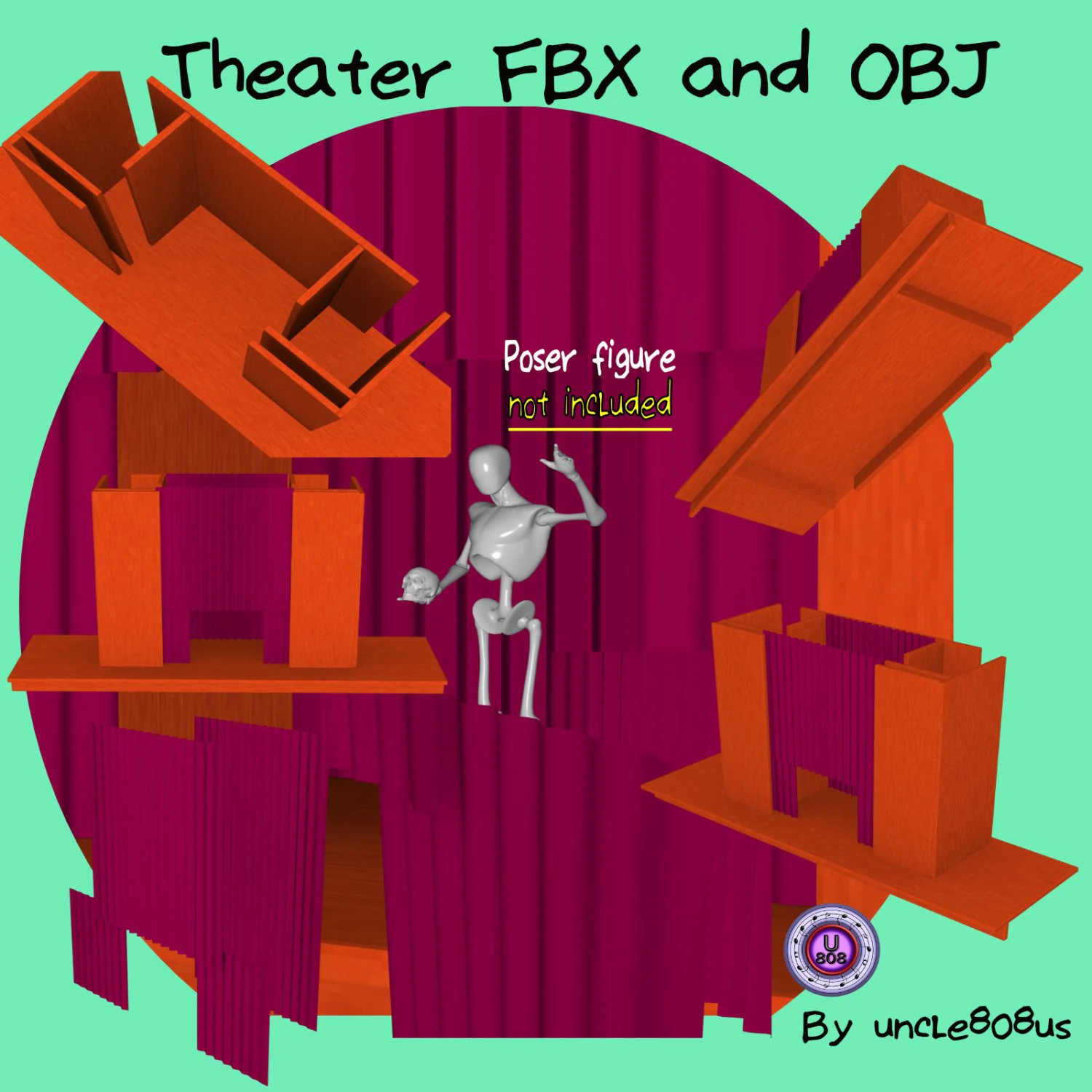 theater stage fbx and obj 3D Model .c4d .max .obj .3ds .fbx .stl .blend
