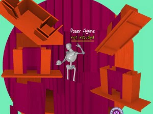 palco de teatro fbx e obj Modelo 3D