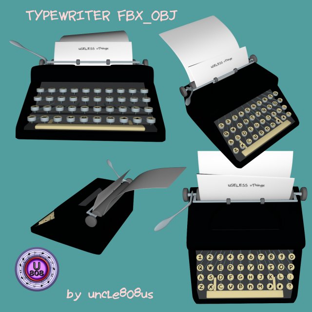 typewriterold fbx obj 3D-Modell .c4d .max .obj .3ds .fbx .stl .blend 