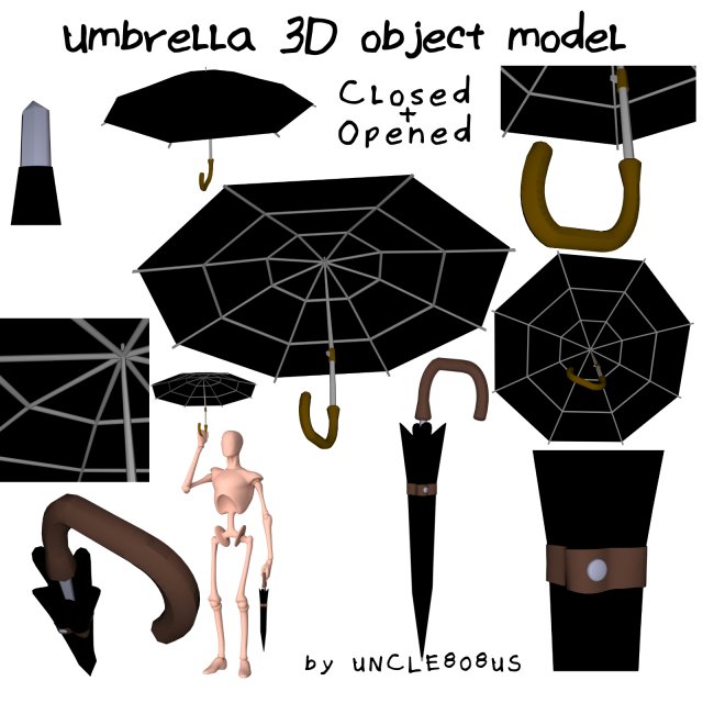 umbrella 3d object model 3D Model .c4d .max .obj .3ds .fbx .stl .blend 