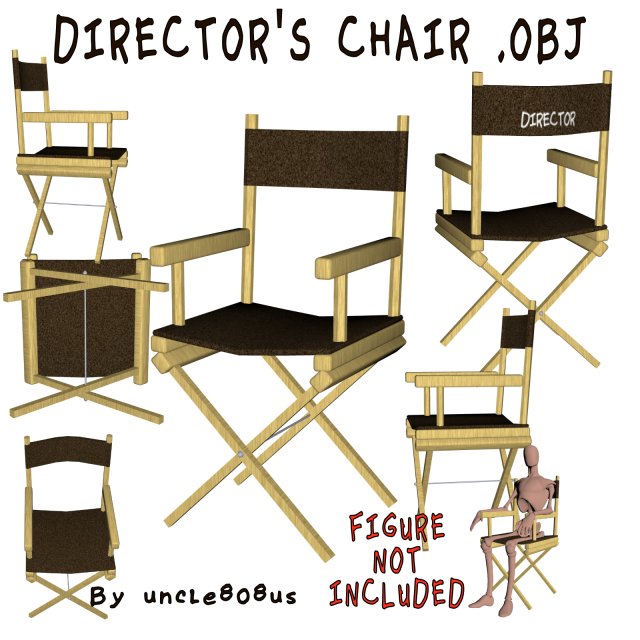 directors chair 3d object 3D-Modell .c4d .max .obj .3ds .fbx .stl .blend 