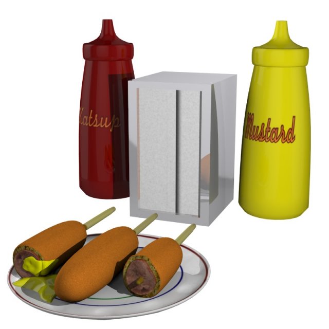 corn dogs Modèle 3D .c4d .max .obj .3ds .fbx .stl .blend 