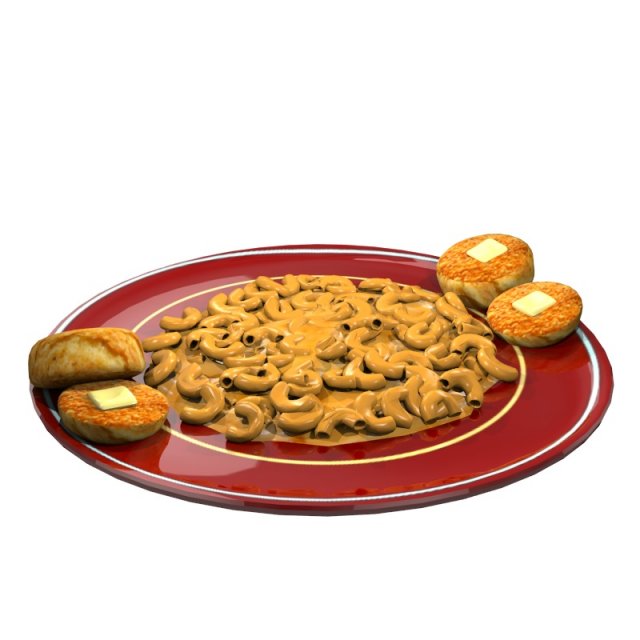 mac and cheese Model 3D .c4d .max .obj .3ds .fbx .stl .blend 