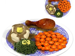 obiad z kurczakiem Model 3D