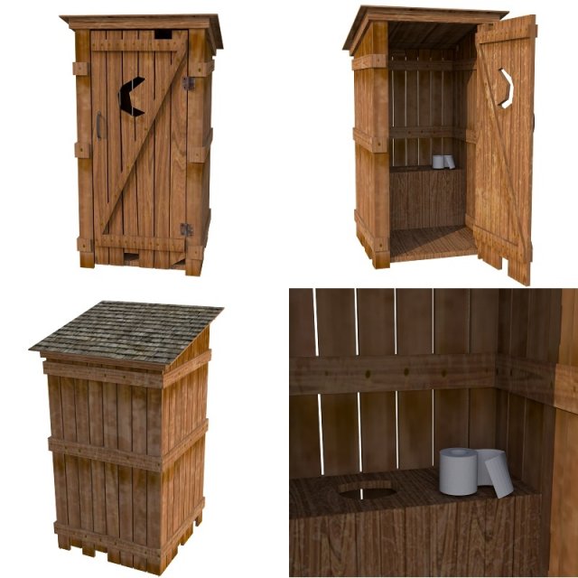 outhouseobj 3D 모델 .c4d .max .obj .3ds .fbx .stl .blend 