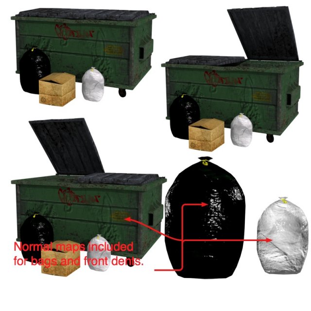dumpsterobj 3D 模型 .c4d .max .obj .3ds .fbx .stl .blend 