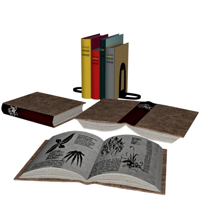 booksobj 3D 모델 .c4d .max .obj .3ds .fbx .stl .blend