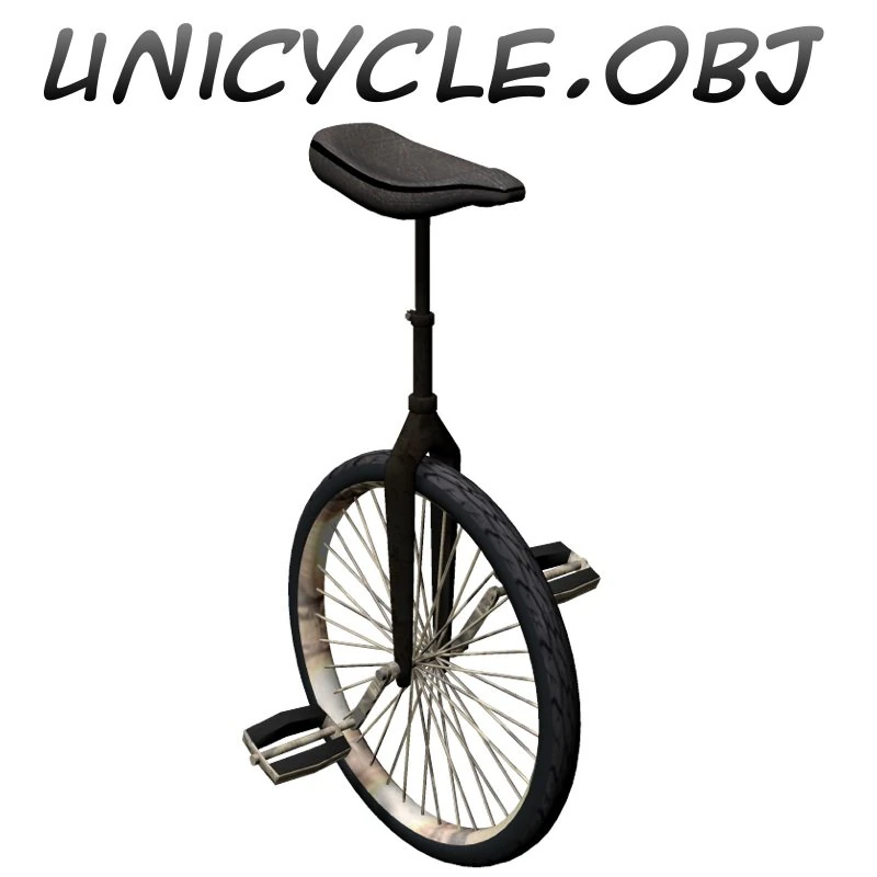 unicycle 3D Model .c4d .max .obj .3ds .fbx .stl .blend 