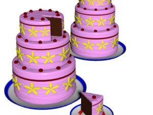 3 layer cake 3D Model