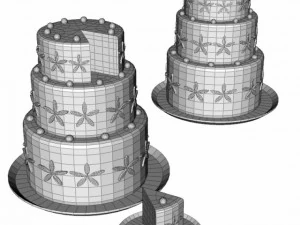 3 layer cake 3D Model