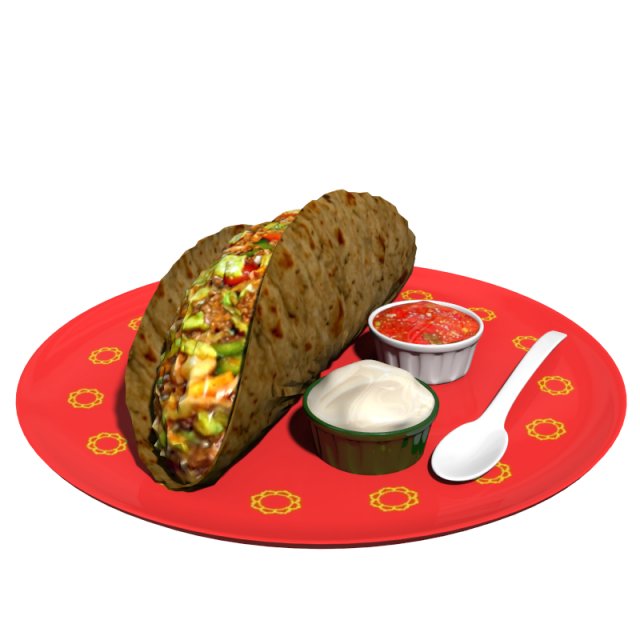 taco Modello 3D .c4d .max .obj .3ds .fbx .stl .blend 