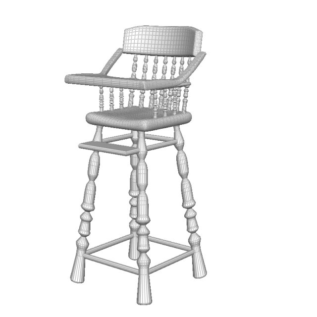 highchair 3D Model .c4d .max .obj .3ds .fbx .stl .blend 