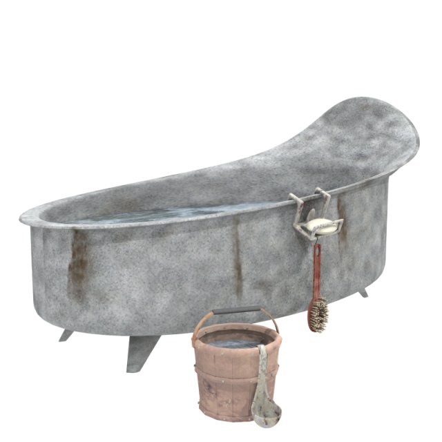 bathtub 3D Model .c4d .max .obj .3ds .fbx .stl .blend 