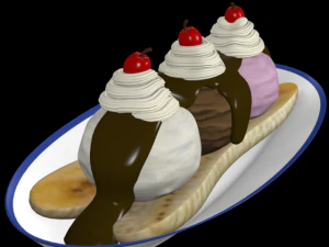 banana dividida Modelo 3D