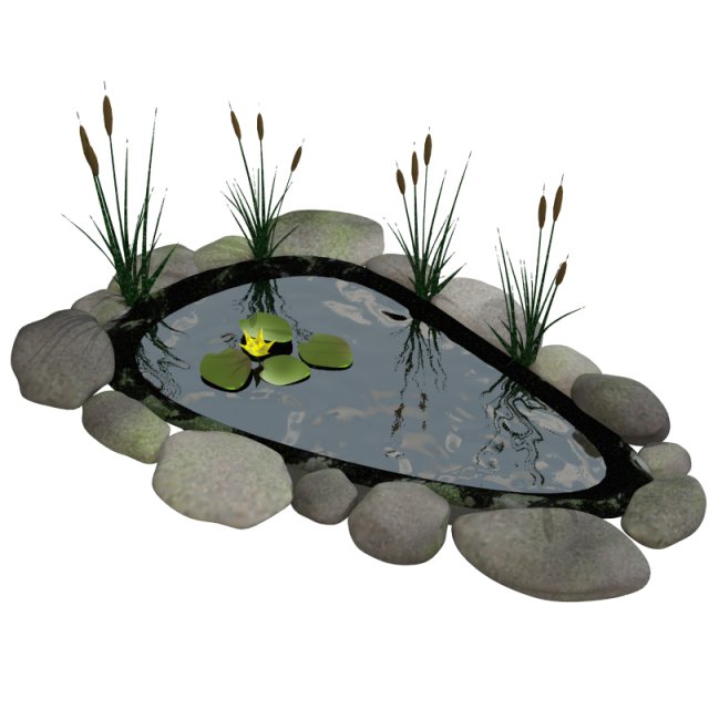 fish pond 3Dモデル .c4d .max .obj .3ds .fbx .stl .blend 