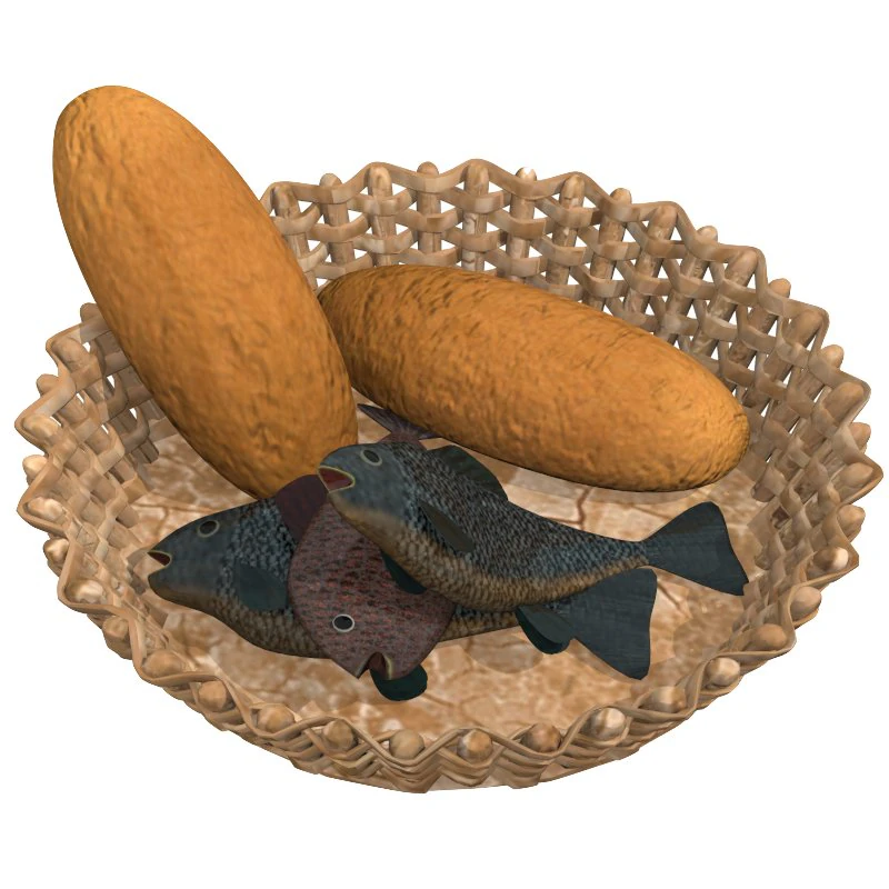 loaves and fishes 3D Model .c4d .max .obj .3ds .fbx .stl .blend 