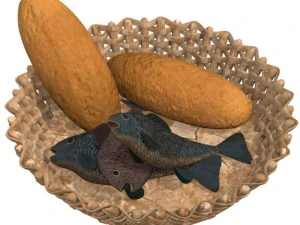 p&atilde;es e peixes Modelo 3D